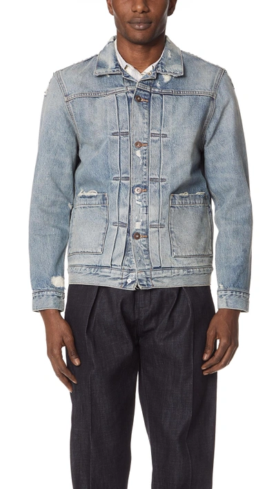 Shop Levi's Trashed Jean Jacket In Indigo