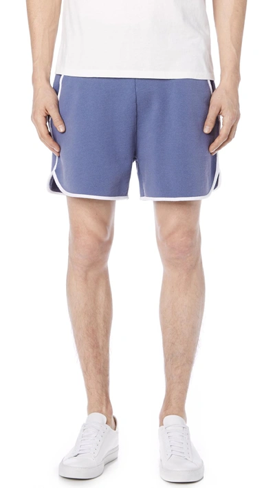 Shop Maison Kitsuné Jog Shorts In Blue