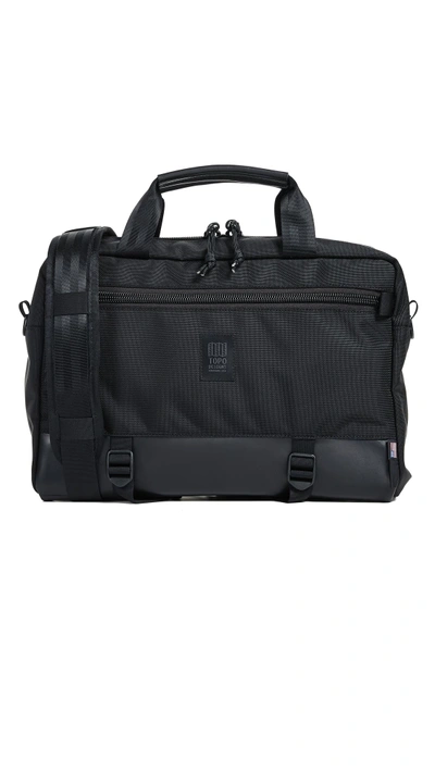 Shop Topo Designs Commuter Briefcase In Ballistic/black Leather