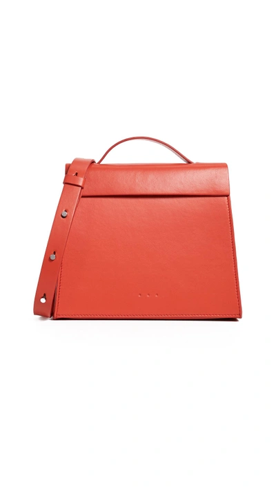 Shop Aesther Ekme Mini Triangle Bag In Electric Red