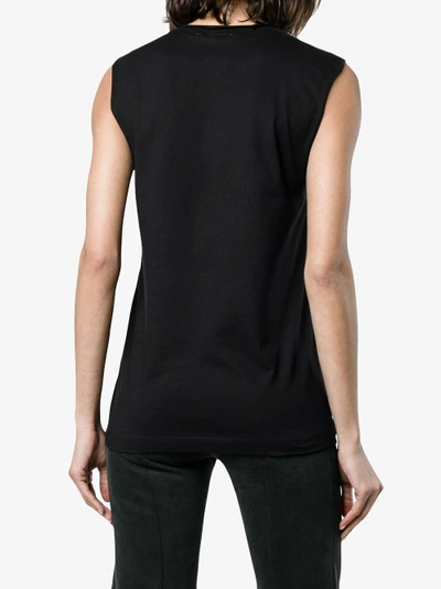 Shop Helmut Lang Sleeveless Raw Edge Muscle T Shirt In Black