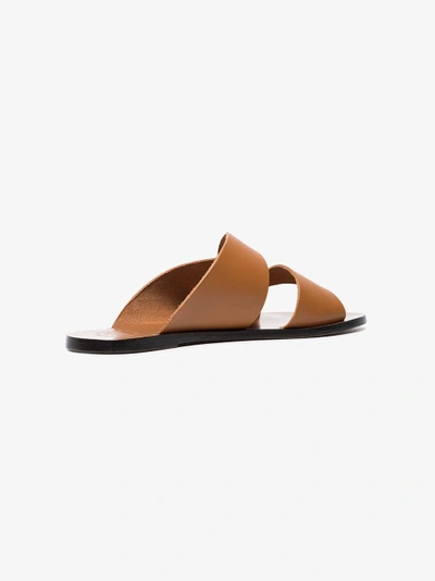 Shop Atp Atelier Brown Allai Leather Sandals