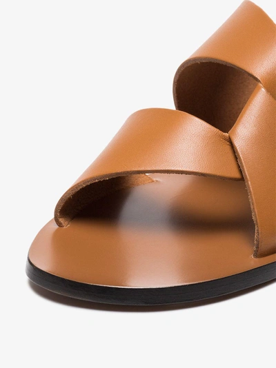 Shop Atp Atelier Brown Allai Leather Sandals