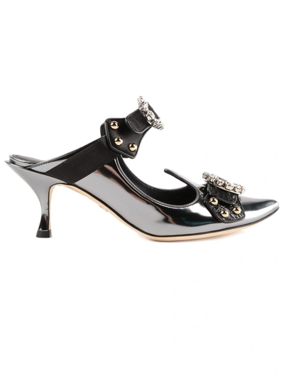 Shop Dolce & Gabbana Sabot Mule In 8lrutenio-nero