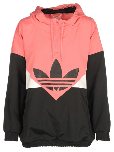 Shop Adidas Originals Adidas Windbreaker Jacket In Black Pink