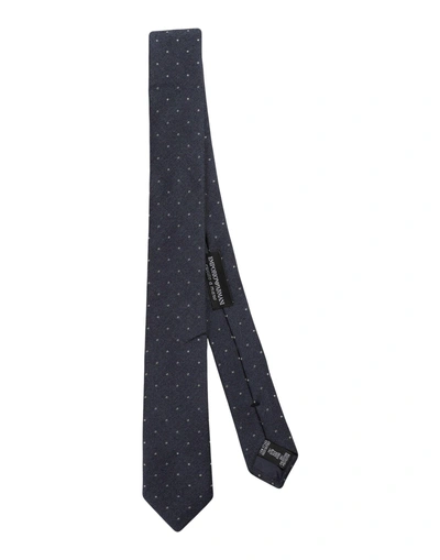 Shop Emporio Armani Tie In Dark Blue