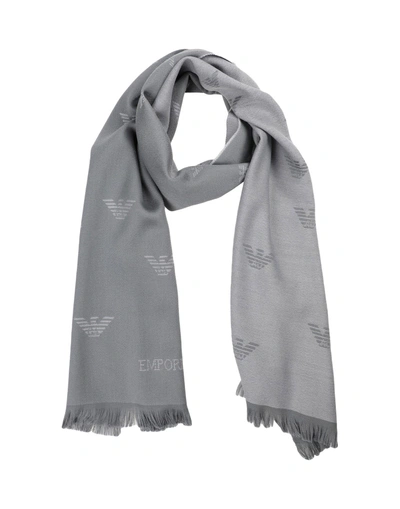 Shop Emporio Armani Scarves In Grey