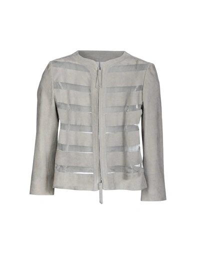 Shop Armani Collezioni Jackets In Grey