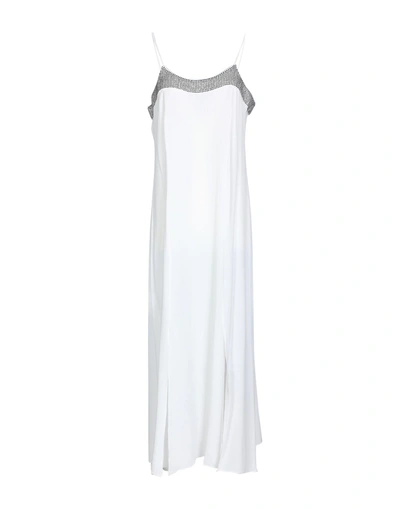 Shop Armani Exchange Woman Midi Dress White Size 10 Viscose