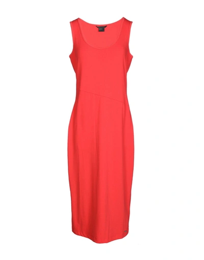 Shop Armani Exchange 3/4 Length Dresses In Coral
