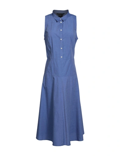 Shop Armani Exchange Midi Dress In Blue