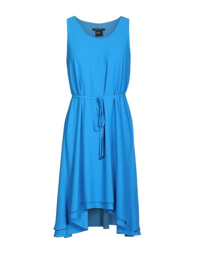 Shop Armani Exchange Knee-length Dress In Bright Blue