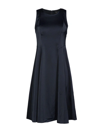 Shop Armani Exchange Knee-length Dress In Dark Blue