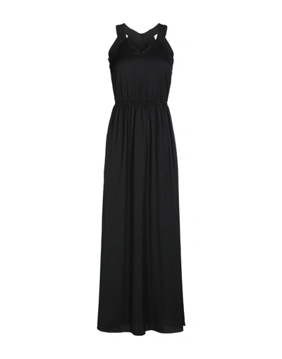 Shop Armani Exchange Long Dresses In Black