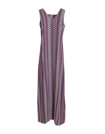 Shop Armani Exchange Long Dress In Blue