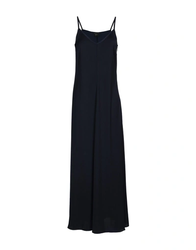 Shop Armani Exchange Long Dress In Dark Blue