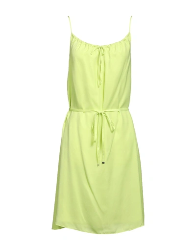 Shop Armani Exchange Woman Short Dress Acid Green Size 2 Polyester