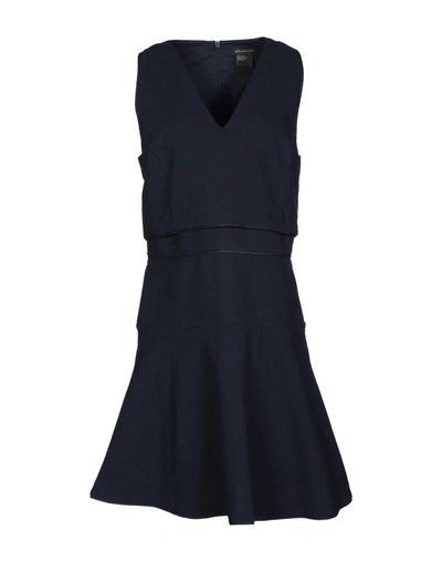 Shop Armani Exchange Woman Short Dress Midnight Blue Size 6 Cotton