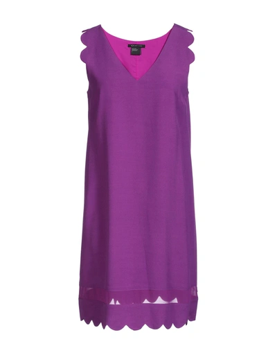 Shop Armani Exchange Short Dresses In Purple