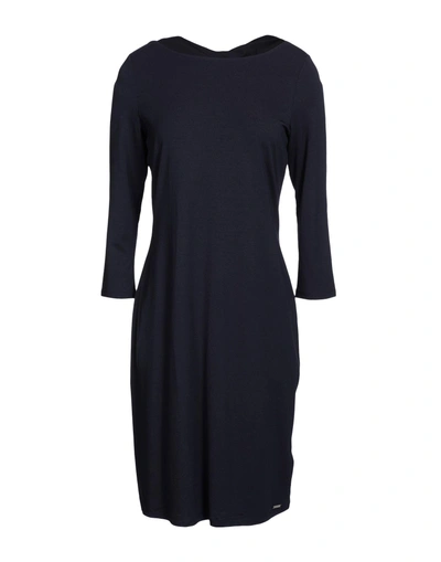 Shop Armani Exchange Short Dress In Dark Blue