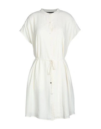 Shop Armani Exchange Short Dresses In Ivory