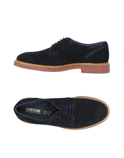 Shop Geox Laced Shoes In Dark Blue