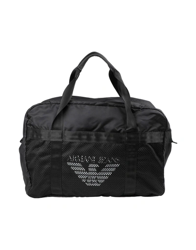 Shop Armani Jeans Travel & Duffel Bag In Black
