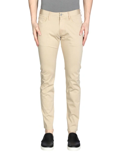 Shop Armani Jeans Casual Pants In Khaki
