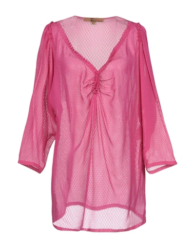 Shop John Galliano Blouses In Fuchsia