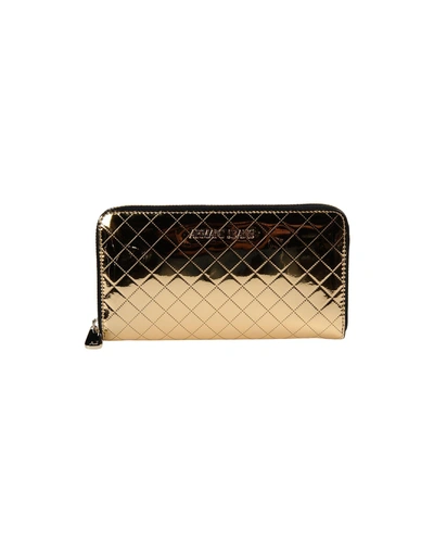 Shop Armani Jeans Wallet In Gold
