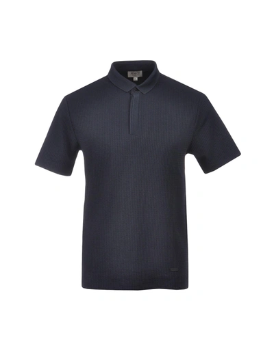 Shop Armani Collezioni Polo Shirt In Dark Blue