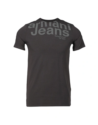 Shop Armani Jeans T-shirts In Grey