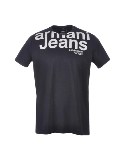 Armani Jeans T-shirt In Dark Blue | ModeSens