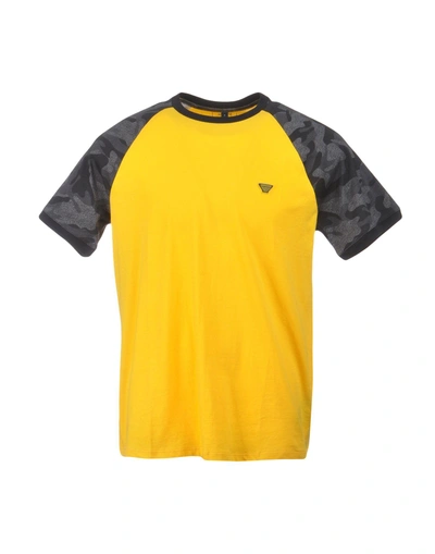 Shop Armani Jeans T-shirts In Yellow