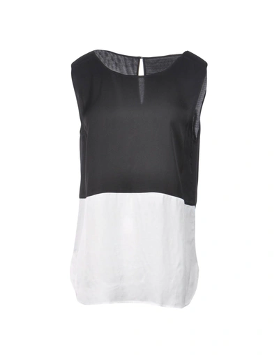 Shop Armani Jeans Tops In Black