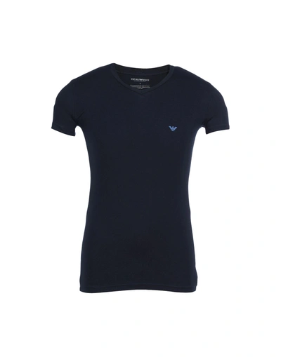 Shop Emporio Armani Undershirt In Dark Blue