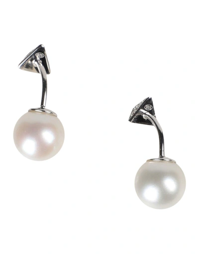 Shop Emporio Armani Earrings In Silver