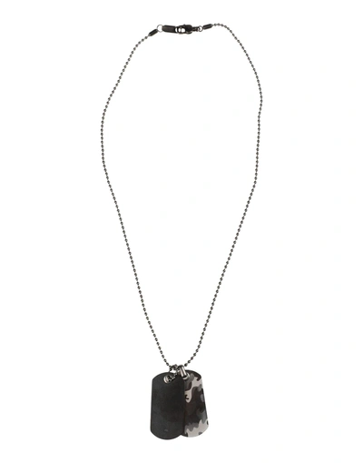 Shop Emporio Armani Necklaces In Black
