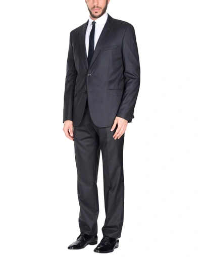 Shop Paoloni Suits In Steel Grey