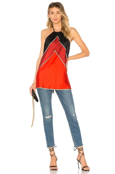 Shop Diane Von Furstenberg Halter Neck Shell Top In Orange