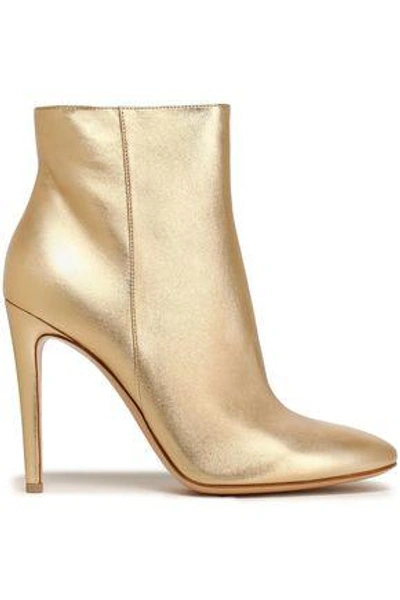 Shop Gianvito Rossi Metallic Leather Ankle Boots In Gold