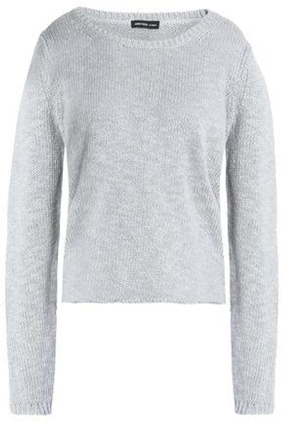 Shop James Perse Woman Cotton And Linen-blend Sweater Light Gray