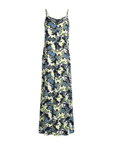 Shop Armani Exchange Long Dress In Blue