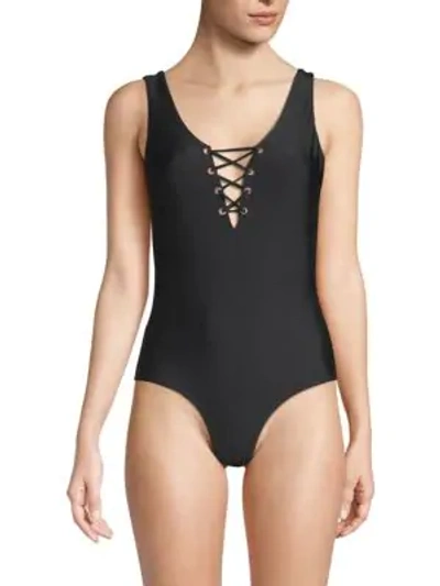 Shop 6 Shore Road Ocean One-piece Swimsuit In Black
