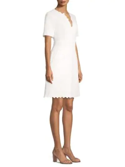 Shop Tory Burch Bailey Textured Fit-&-flare Dress In White