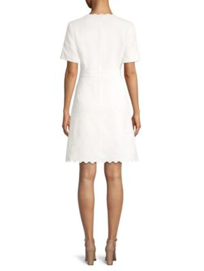 Shop Tory Burch Bailey Textured Fit-&-flare Dress In White