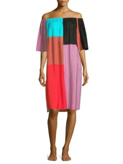 Shop Mara Hoffman Lulu Color Block Dress In Black Multi