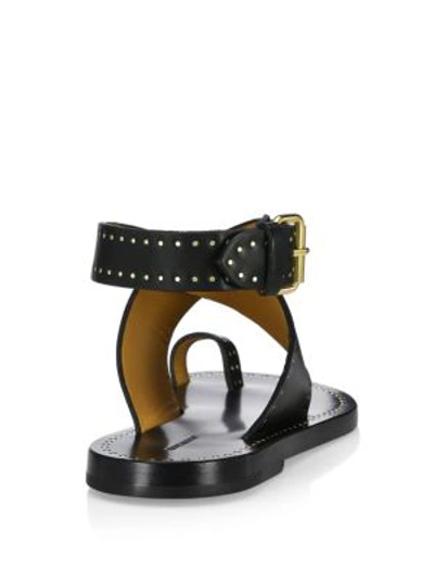 Shop Isabel Marant Jools Studded Wrap Leather Sandals In Black