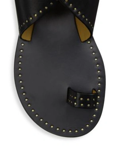 Shop Isabel Marant Jools Studded Wrap Leather Sandals In Black