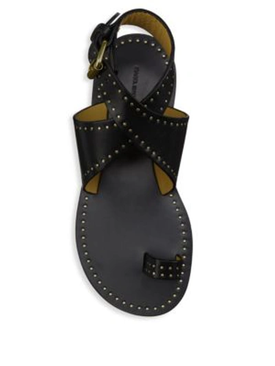 Shop Isabel Marant Jools Studded Wrap Leather Sandals In Black